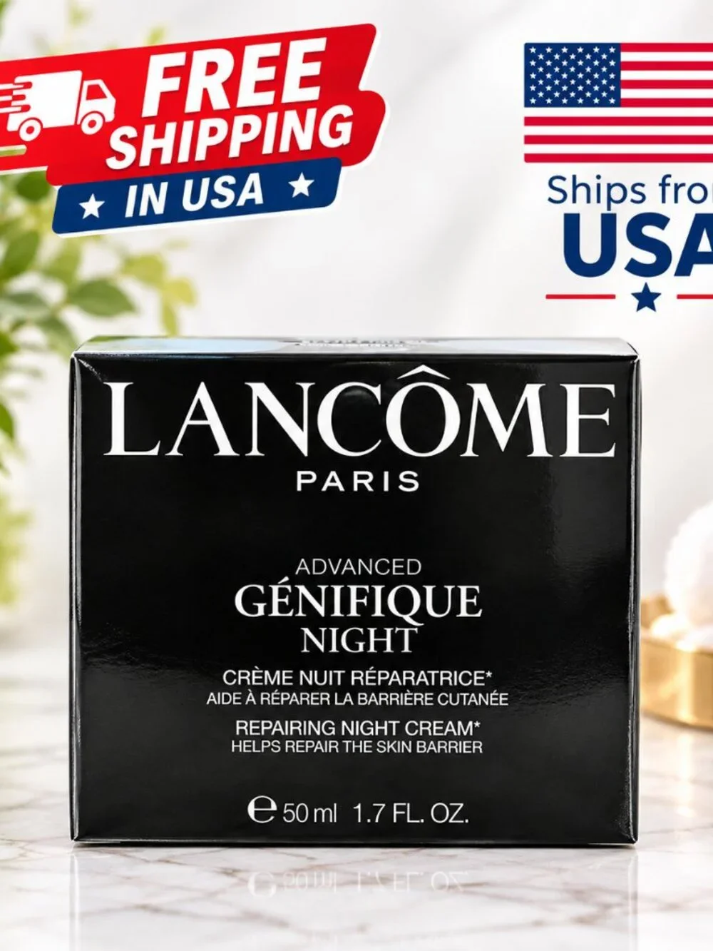 Lancome Génifique Repairing Night Cream 50mL NEW Sealed Hydrating Face Cream